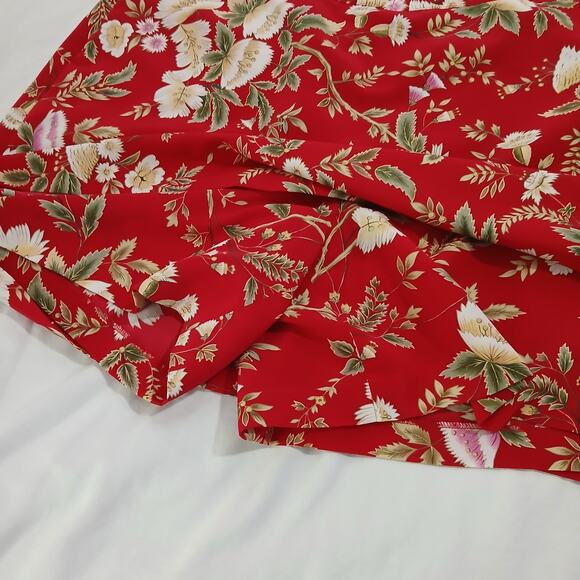 EP PRO 16 Red Floral Skort Polyester easy care no stretch see measurement photos - Picture 4 of 12